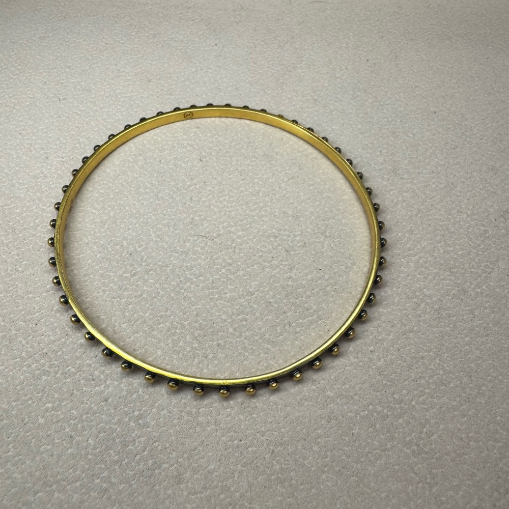 Julie Vos Gold Bangle with Beaded Edge